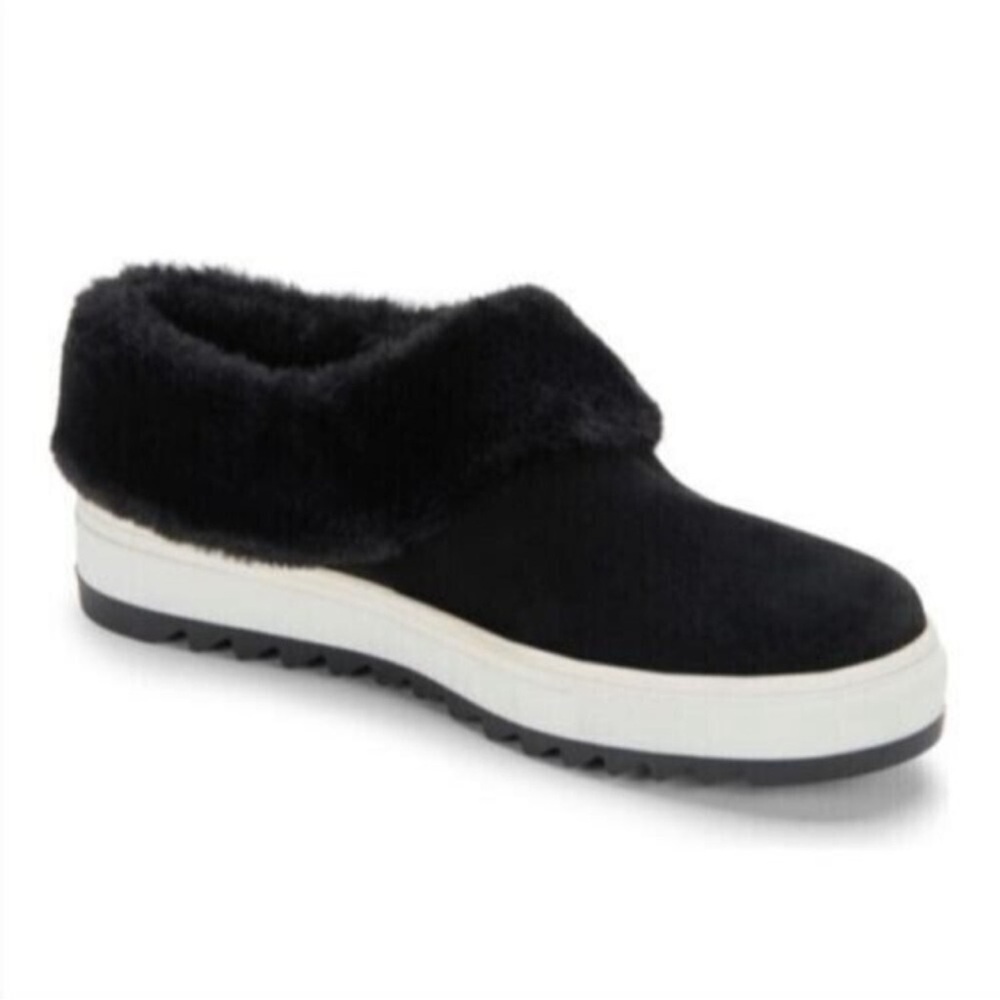 Blondo Black Fur-Lined Weatherproof Suri Loafers